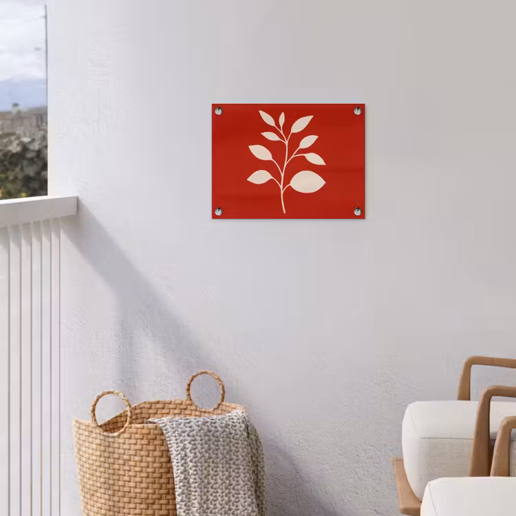 Silhouet - Bladeren - Tak tuinposter los doek klein -sfeer8