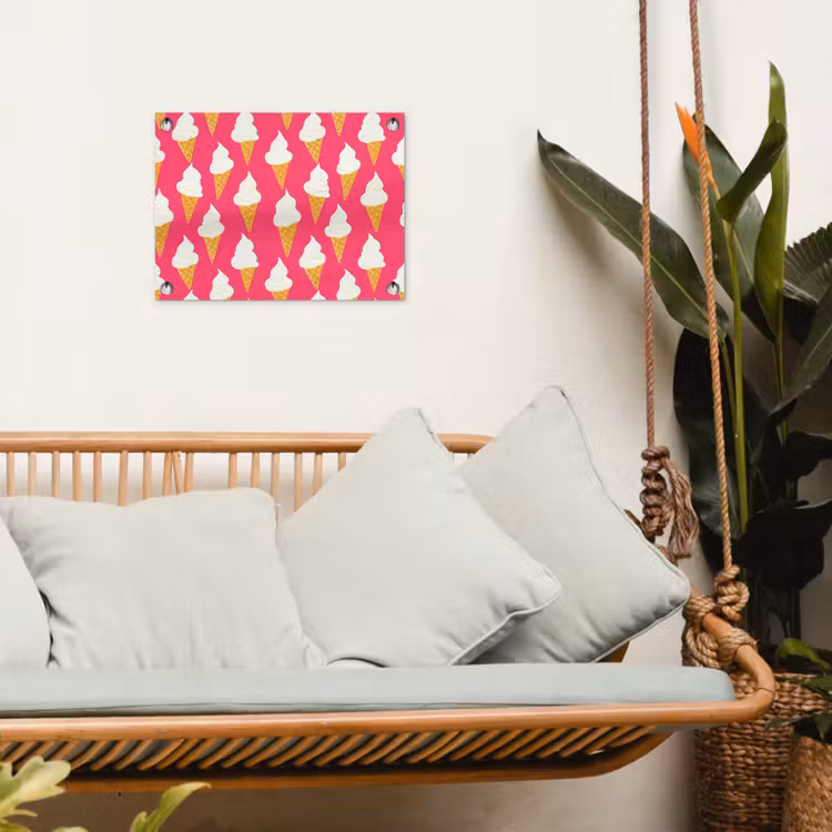 Softijs - Horentje - Roze tuinposter los doek klein 239 -sfeer7