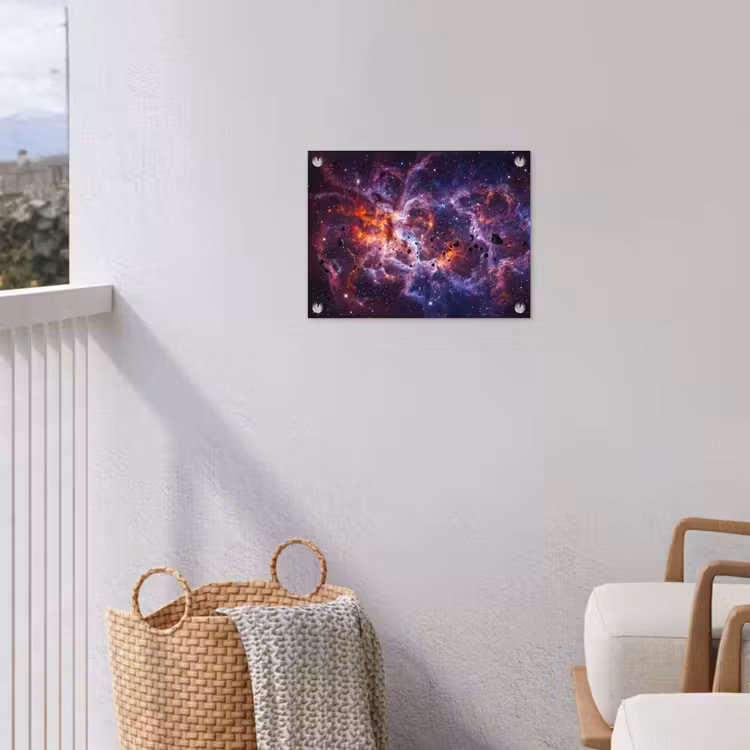 Space - Stars - Abstract - Colorful tuinposter los doek klein -sfeer8