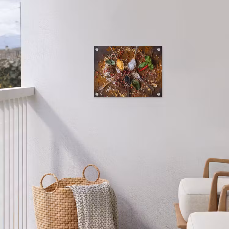 Specerijen - Kruiden - Lepels - Zout - Bruin - Keuken tuinposter los doek klein -sfeer8