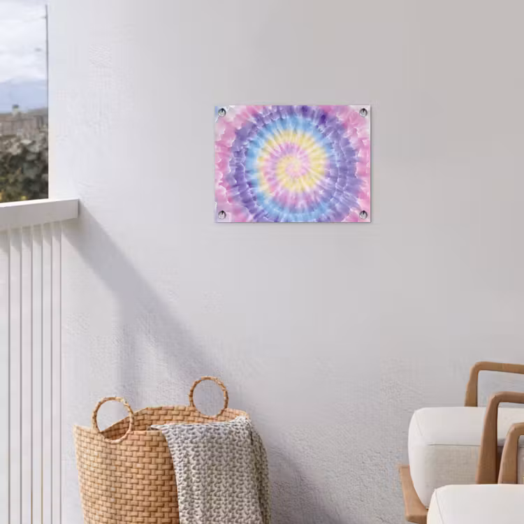 Spiraal - Tie dye - Pasteltinten tuinposter los doek klein -sfeer8