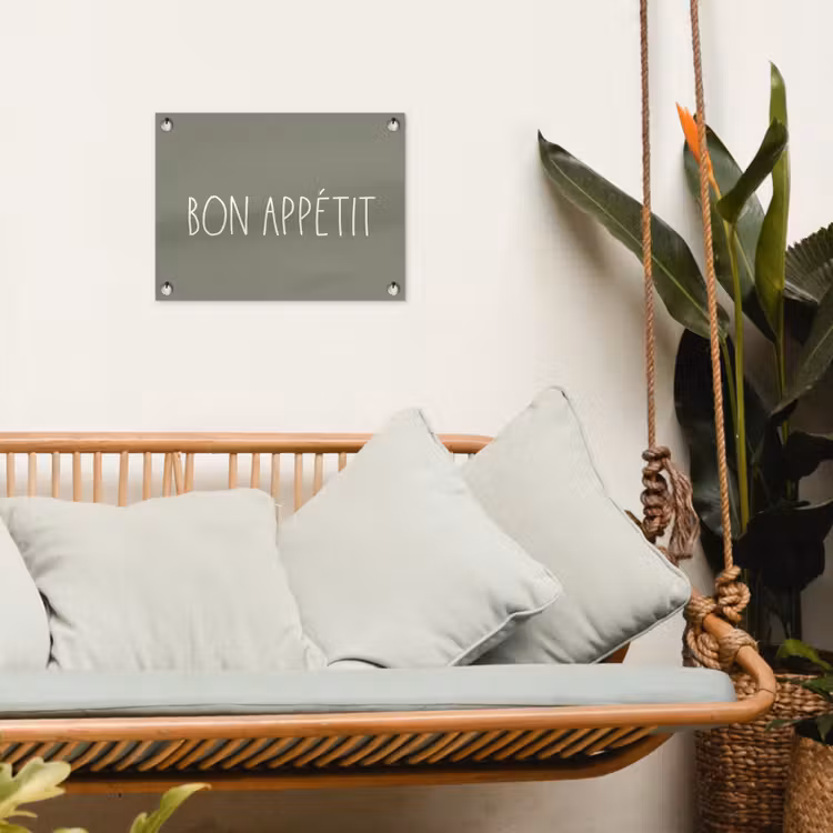 Spreuken - Bon appétit - Quotes - Eet smakelijk - Eten tuinposter los doek klein -sfeer7