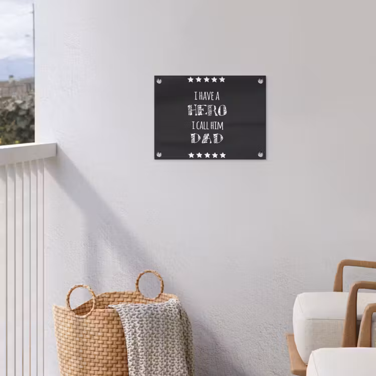 Spreuken - I have a hero I call him dad - Quotes - Vader tuinposter los doek klein -sfeer8