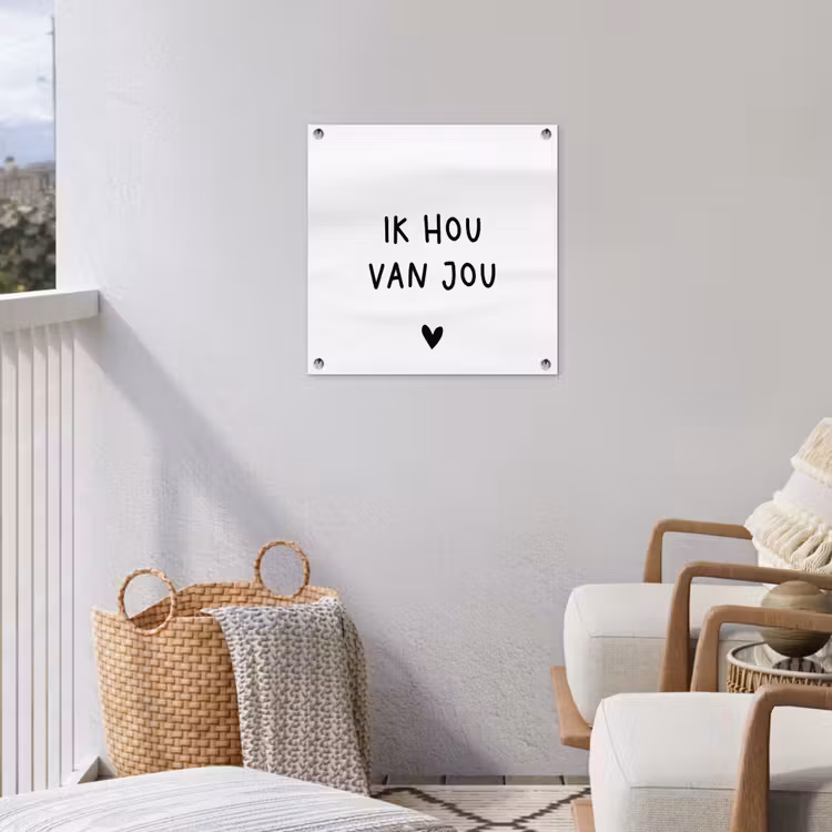Spreuken - Ik hou van jou - Quotes tuinposter los doek klein -sfeer8