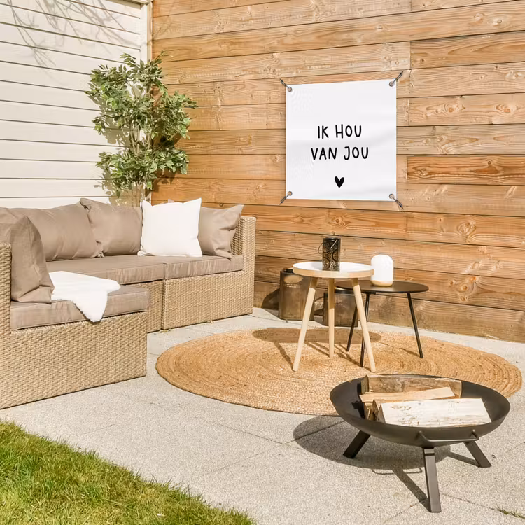 Spreuken - Ik hou van jou - Quotes tuinposter los doek klein -sfeer4