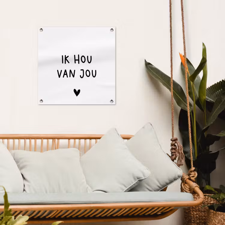 Spreuken - Ik hou van jou - Quotes tuinposter los doek klein -sfeer7