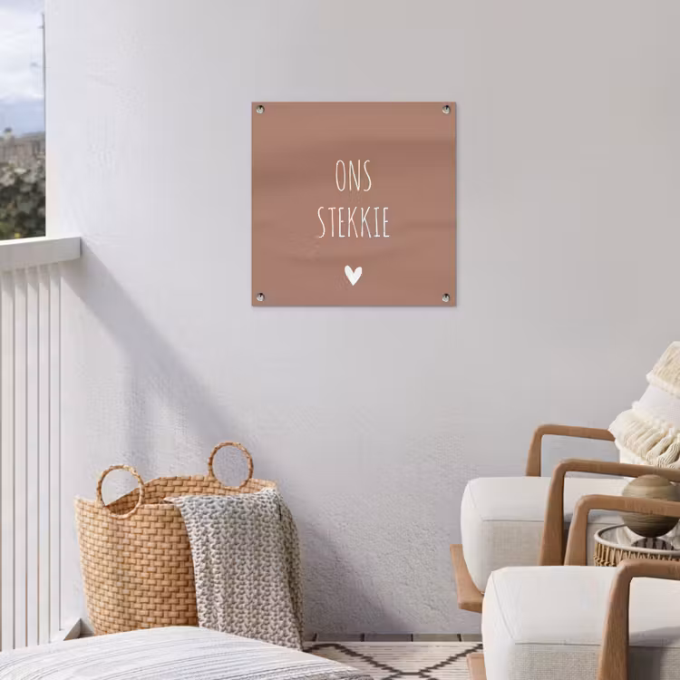 Spreuken - Ons stekkie - Quotes tuinposter los doek klein -sfeer8