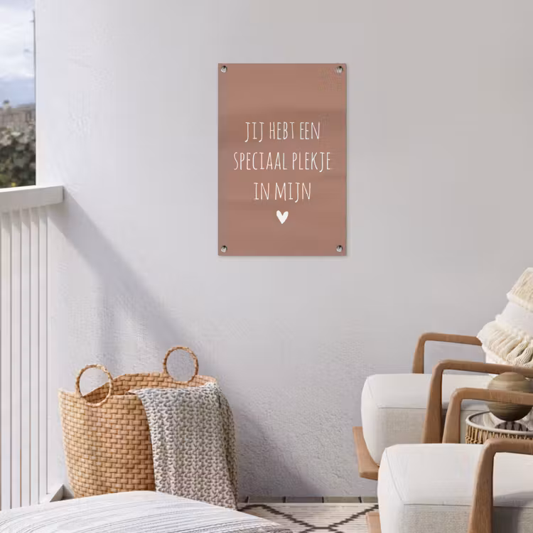 Spreuken - Quotes- Een speciaal plekje in mijn hart tuinposter los doek klein -sfeer8