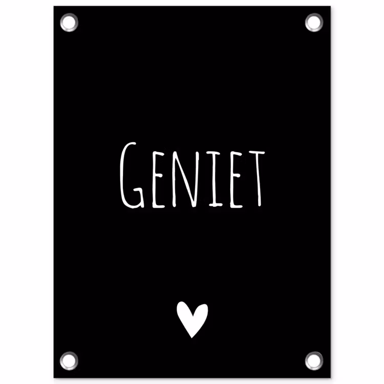 Spreuken - Quotes - Geniet tuinposter los doek klein -3d