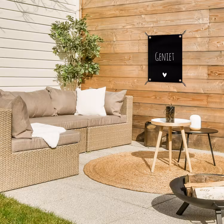 Spreuken - Quotes - Geniet tuinposter los doek klein -sfeer4
