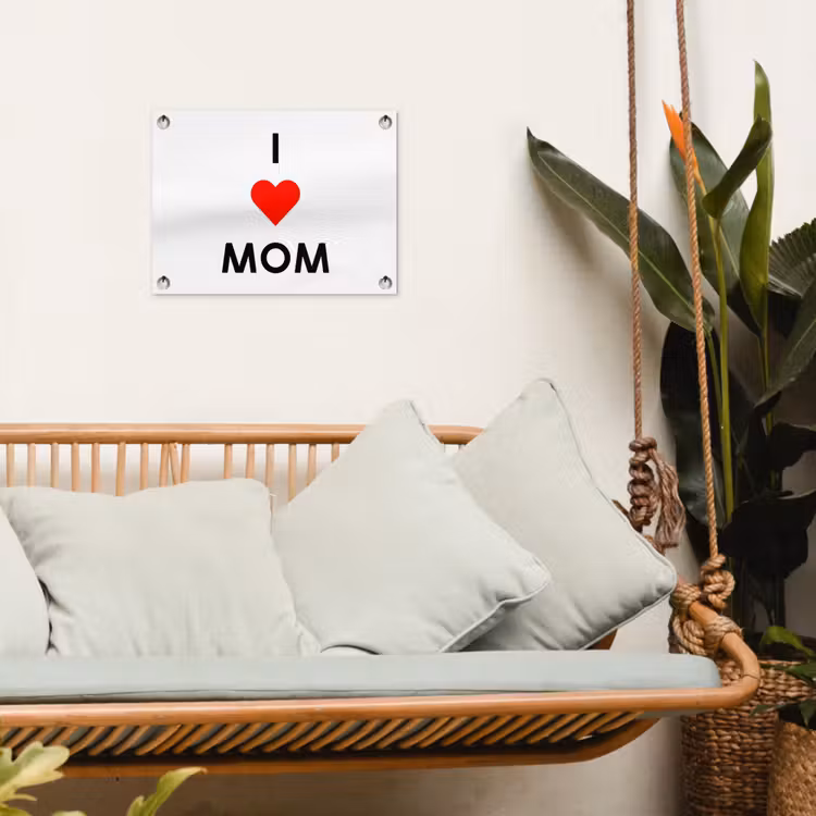 Spreuken - Quotes I Love Mom - Moederdag - Mama - Mama cadeau tuinposter los doek klein -sfeer7