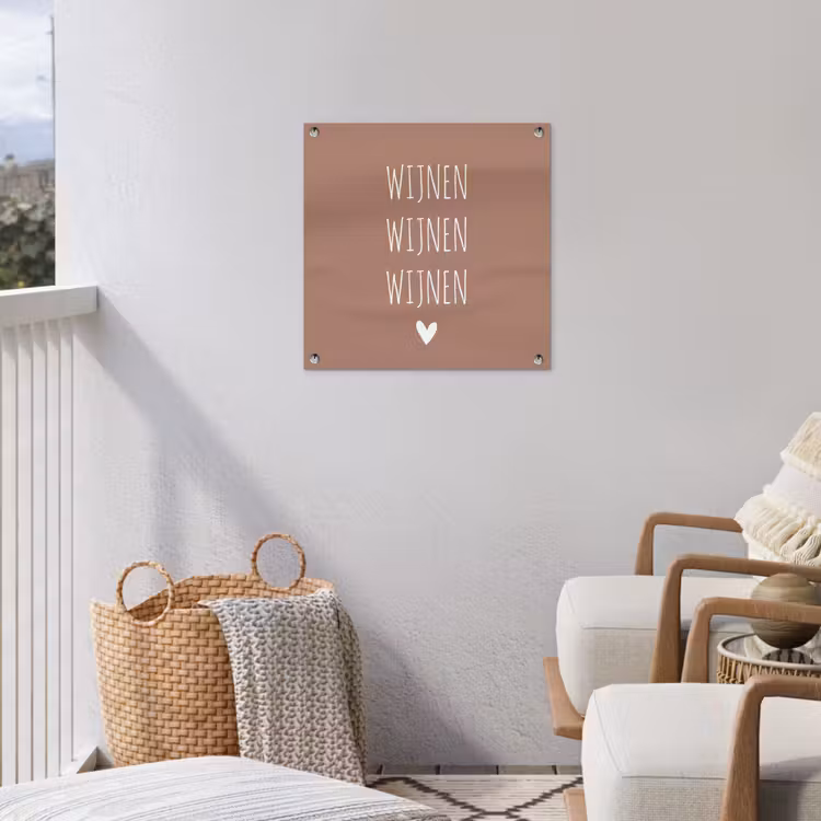 Spreuken - Wijnen wijnen wijnen - Quotes tuinposter los doek klein -sfeer8