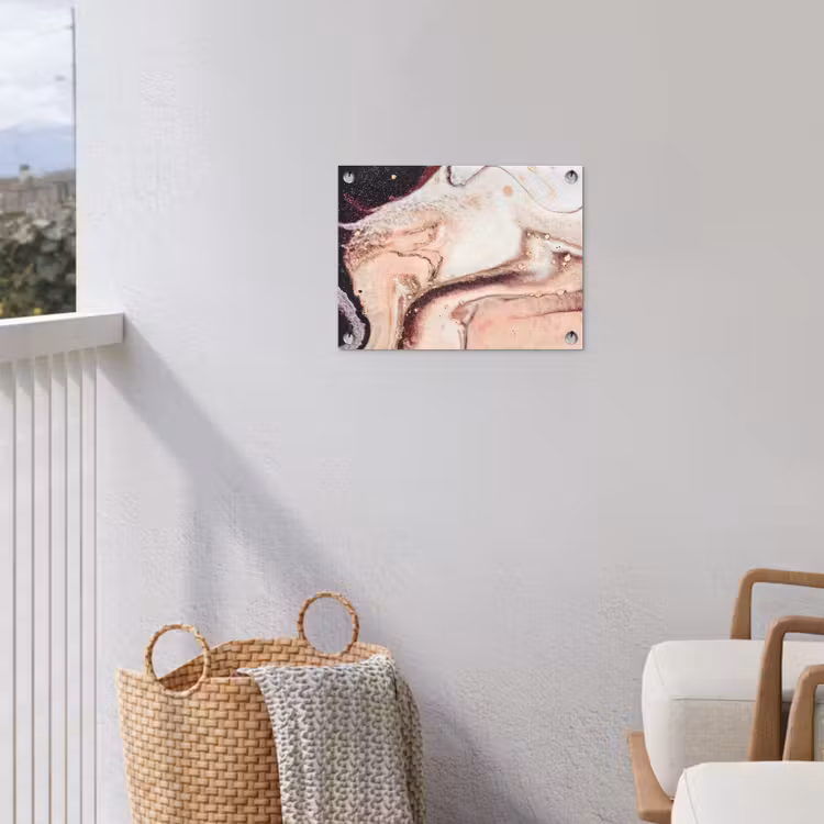Steen - Marmer - Edelsteen - Abstract - Natuur - Roze tuinposter los doek klein -sfeer8