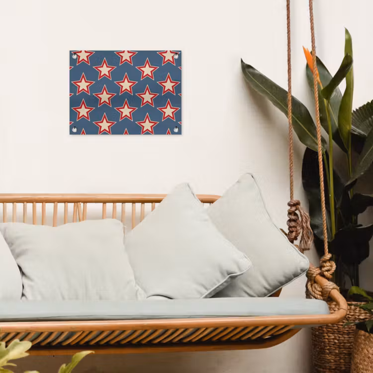 Ster - Klassiek - Blauw tuinposter los doek klein 239 -sfeer7