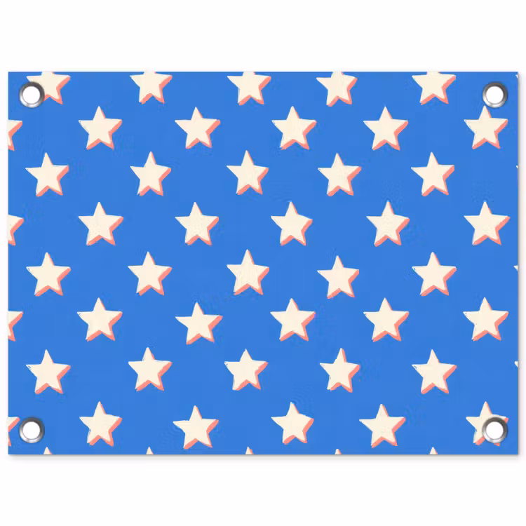 Sterren - Patroon - Blauw tuinposter los doek klein 239 -3d