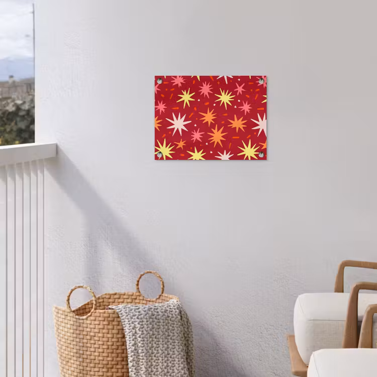 Sterren - Speels - Rood tuinposter los doek klein 239 -sfeer8