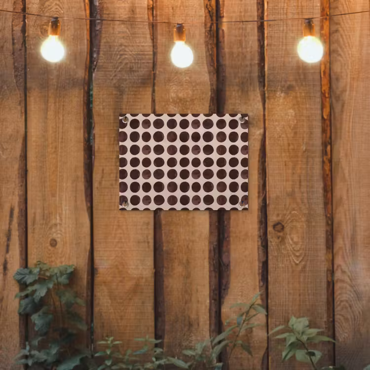 Stippen - Patroon - Bruin tuinposter los doek klein 239 -sfeer1