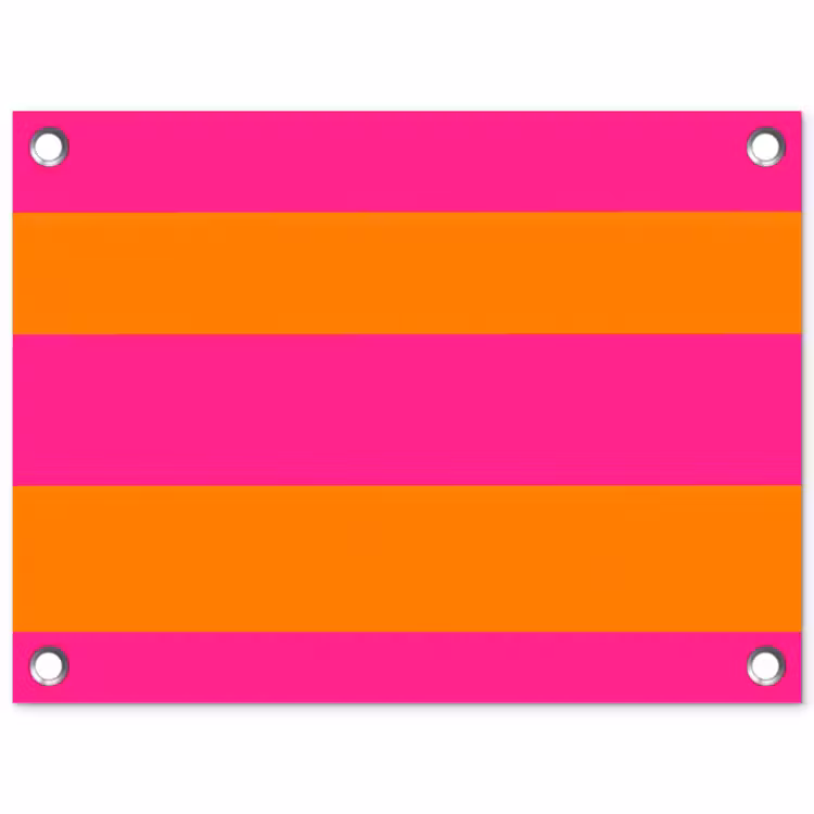Strepen - Horizontaal - Roze tuinposter los doek klein 239 -3d