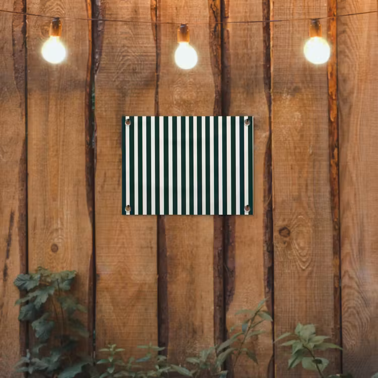Strepen - Klassiek - Groen tuinposter los doek klein 239 -sfeer1