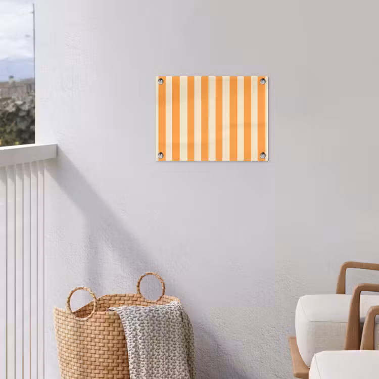 Strepen - Patroon - Oranje tuinposter los doek klein 239 -sfeer8