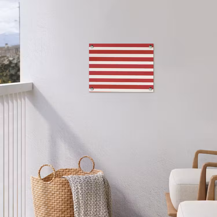 Strepen - Patroon - Rood tuinposter los doek klein 239 -sfeer8