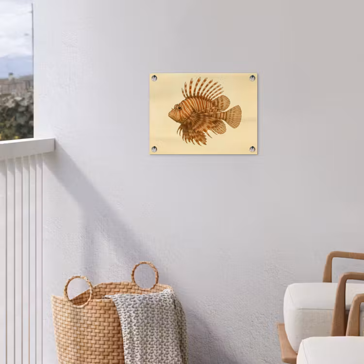 Strepen - Vis - Rond - Stekels tuinposter los doek klein -sfeer8