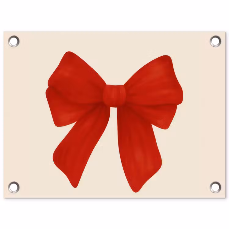 Strik - Symmetrisch - Rood - Lint tuinposter los doek klein -3d