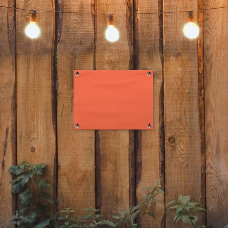 Sunset - Salmon - Oranje tuinposter los doek klein 239 -sfeer1
