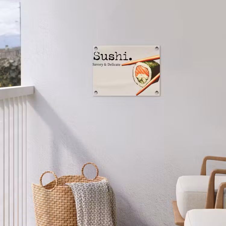 Sushi - Zalm - Rijst - Japans tuinposter los doek klein -sfeer8