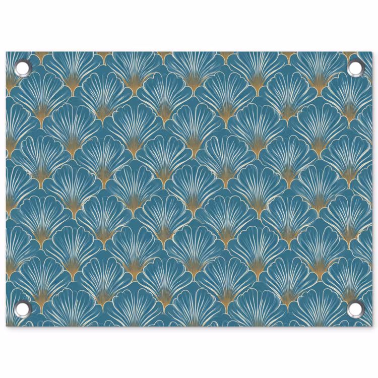 Symmetrisch - Patroon - Blauw tuinposter los doek klein 239 -3d