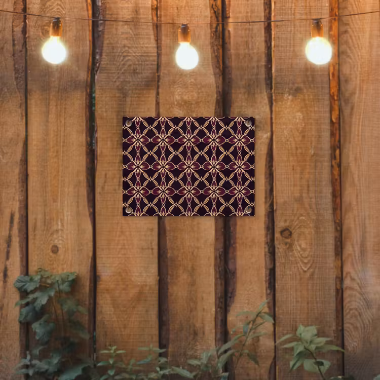 Symmetrisch - Tegel - Burgundy tuinposter los doek klein 239 -sfeer1