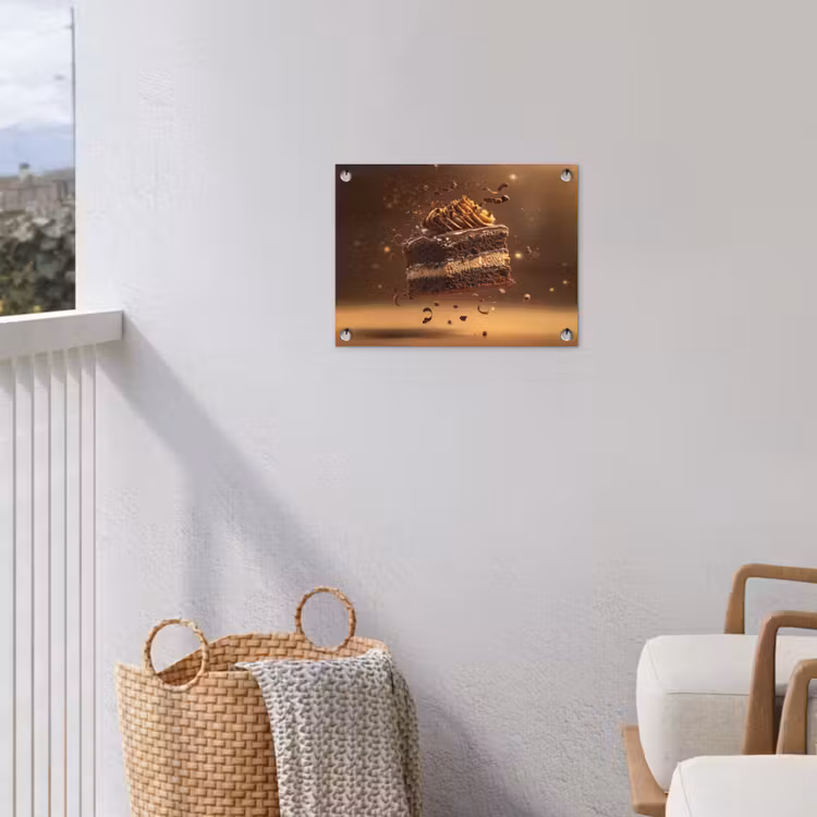 Taart - Chocolade - Eten - Brownie tuinposter los doek klein -sfeer8