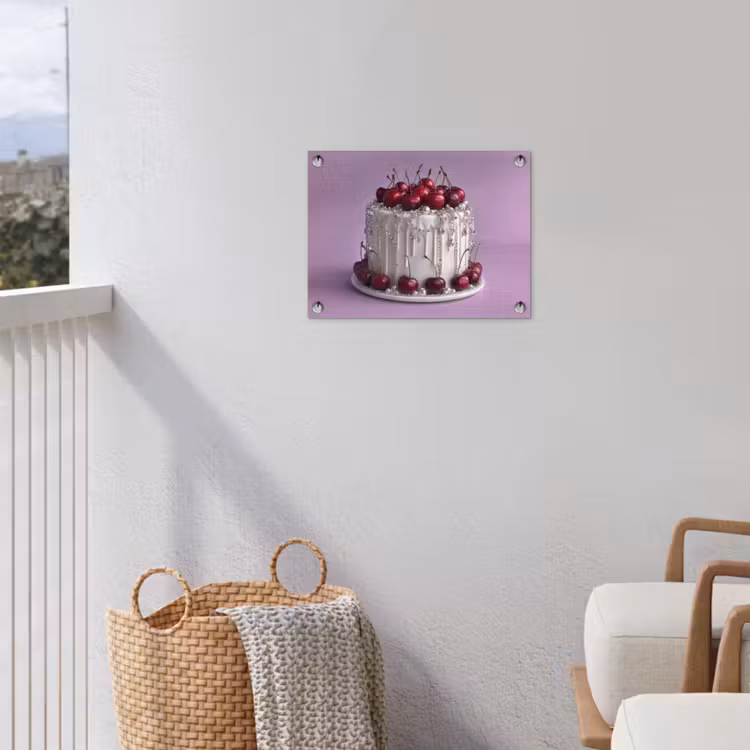 Taart - Kersen - Juwelen - Rood tuinposter los doek klein -sfeer8