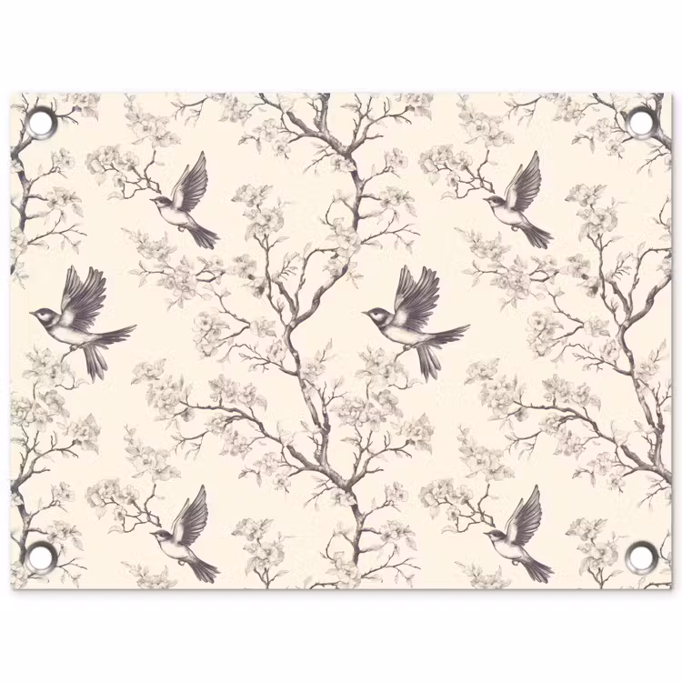 Takken - Vogels - Beige tuinposter los doek klein 239 -3d