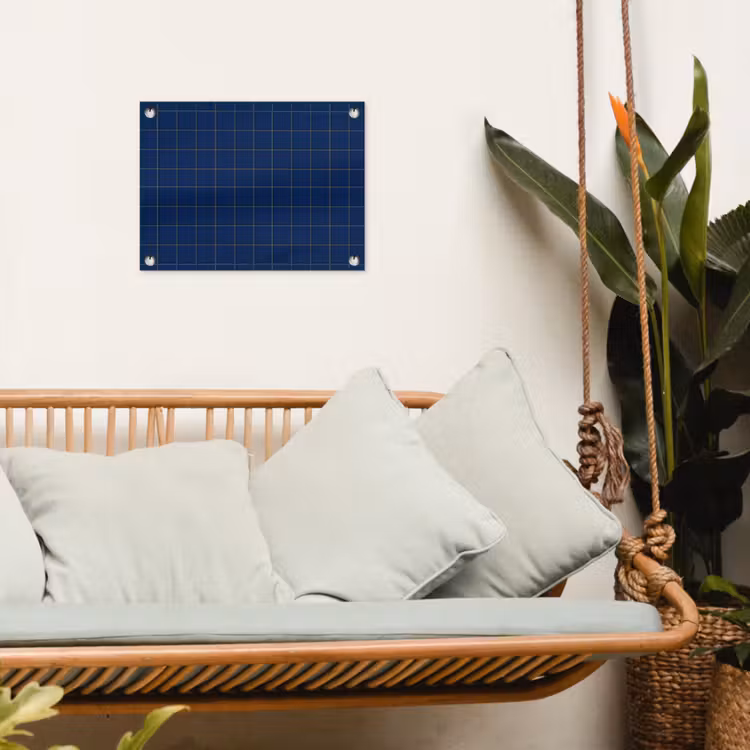 Tegel - Patroon - Blauw tuinposter los doek klein 239 -sfeer7