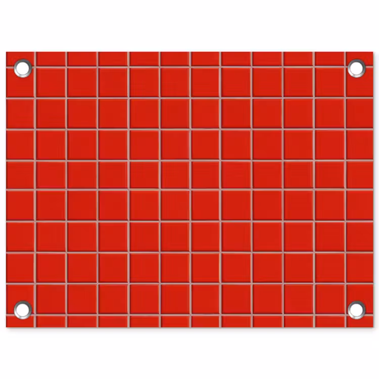 Tegel - Patroon - Kersen - Rood tuinposter los doek klein 239 -3d
