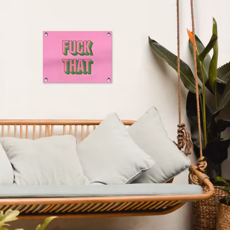 Tekst - Bold - Roze tuinposter los doek klein -sfeer7