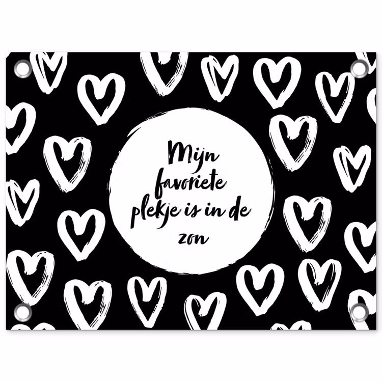 Tekst - Mijn favoriete plekje is in de zon - Quotes - Zomer - Zon tuinposter los doek klein -3d