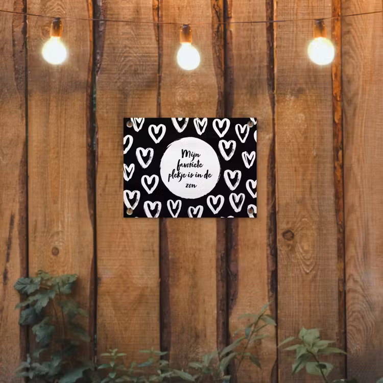 Tekst - Mijn favoriete plekje is in de zon - Quotes - Zomer - Zon tuinposter los doek klein -sfeer1