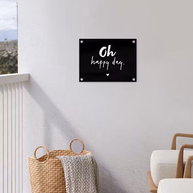 Tekst - Oh happy day - Zomer - Quotes tuinposter los doek klein -sfeer8