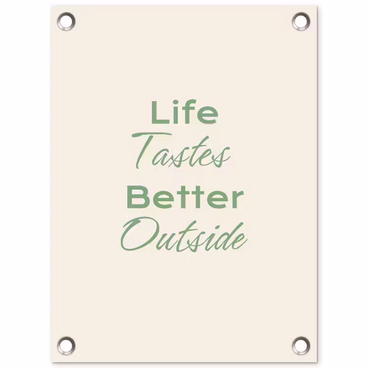 Tekst - Sierlijk - Letters - Groen tuinposter los doek klein -3d