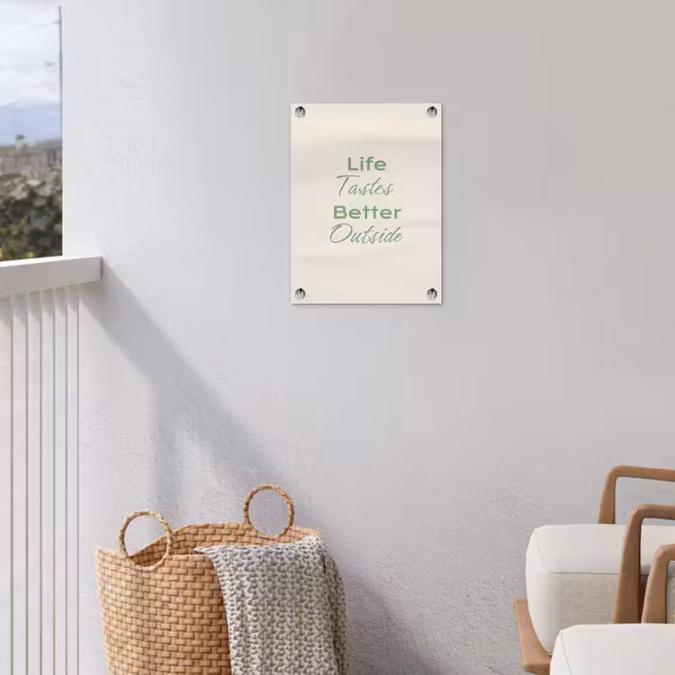 Tekst - Sierlijk - Letters - Groen tuinposter los doek klein -sfeer8