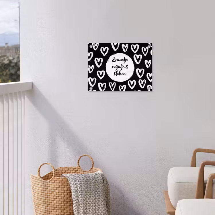 Tekst - Zonnetje, wijntje & kletsen - Quotes - Wijn - Tuin tuinposter los doek klein -sfeer8