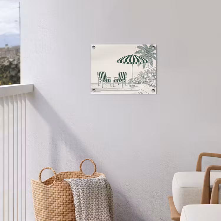 Terras - Illustratie - Groen tuinposter los doek klein -sfeer8