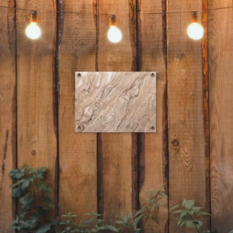 Textuur - Aders - Abstract - Modern - Beige tuinposter los doek klein -sfeer1