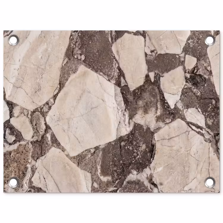 Textuur - Marmer - Abstract - Beige - Bruin tuinposter los doek klein -3d