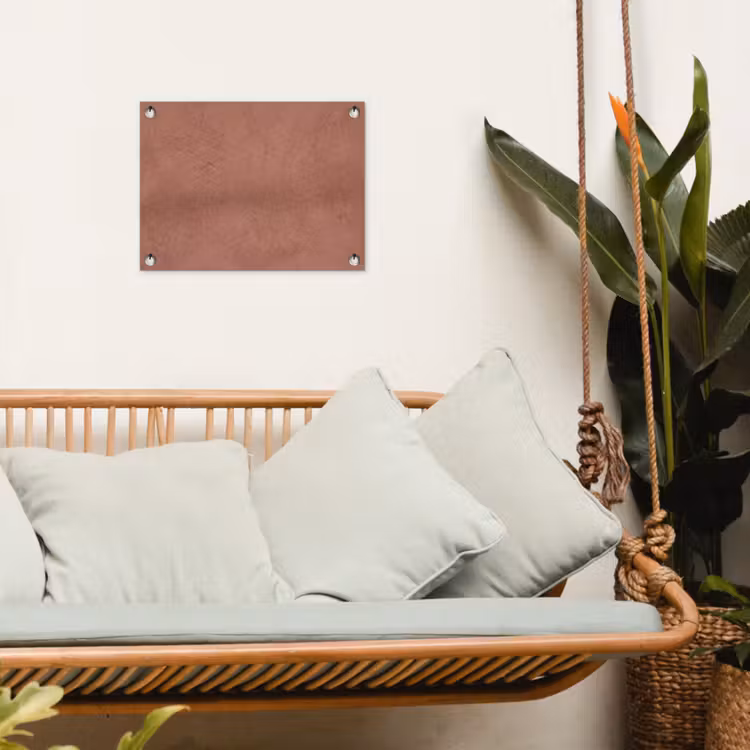 Textuur - Roodbruin - Grof - Modern tuinposter los doek klein -sfeer7