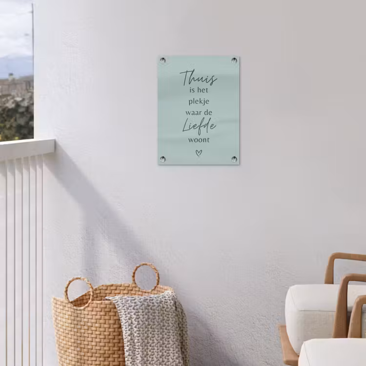 Thuis is het plekje waar de liefde woont tuinposter los doek klein -sfeer8