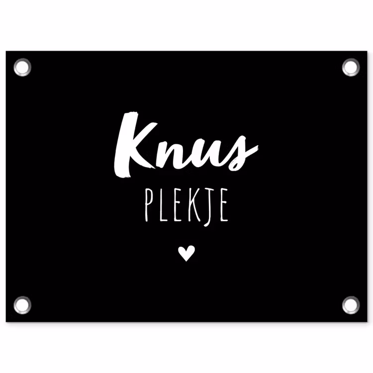 Thuis - Quotes - Knus plekje - Tekst tuinposter los doek klein -3d