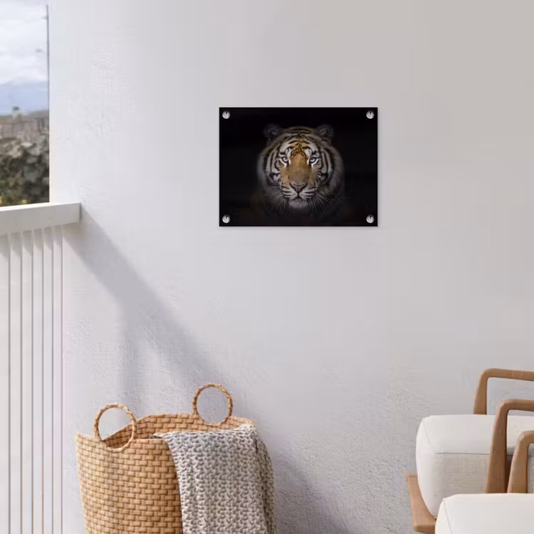 Tijger in de schaduw tuinposter los doek klein -sfeer8